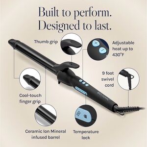 Black Hair Curler with Blue Details